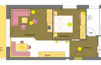 Aufteilung des Appartements 104