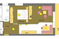 Aufteilung des Appartements 105