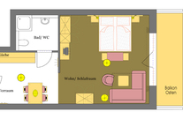 Aufteilung des Appartements 106